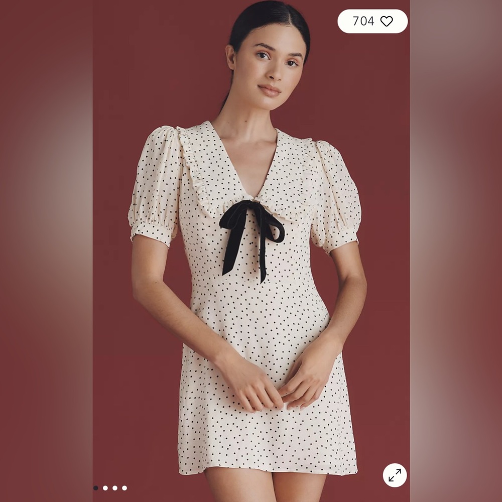 Reformation Kaylia Puff-Sleeve Mini Dress